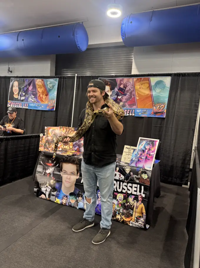 Andrew Russell convention booth and autograph display