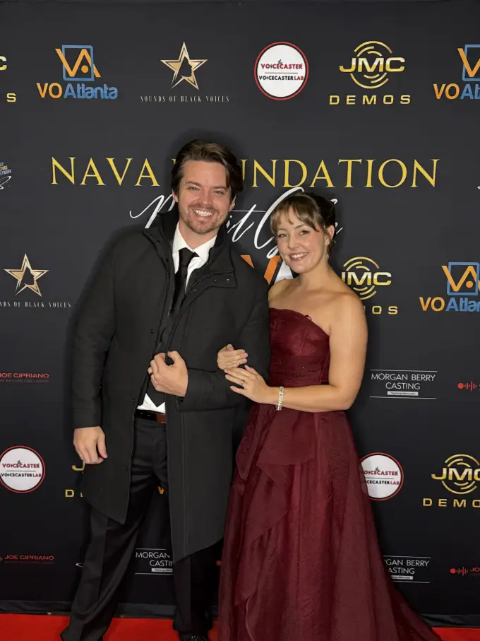 Andrew Russell at a formal step-and-repeat event