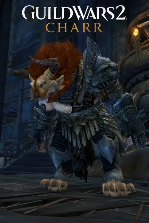 Hero poster for a Charr character from Guild Wars 2